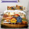 3pcs Duvet Cover Set (1*Duvet Cover + 2*Pillowcase, Without Core), Paddington Bear Print Soft All‑Season Bedding Set, Home Bedroom Decor Gift