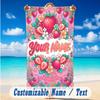 Floral Garden Theme Beach Towel Personalized Custom Name & Text Soft Quick Dry Beach Towel for Swimming Travel