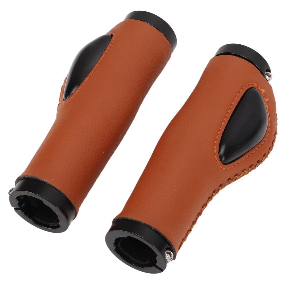 1 Pair Easy Installation Leather Bike Grips Leather Handlebar Cover  Mountain Bike Riding