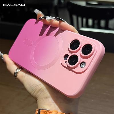 Luxury Gradient Color For Magsafe Wireless Charging Case For iPhone 16 15 14 Plus 12 11 13 Pro Max Soft Silicone Magnetic Cover