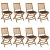 VidaXL Set of 8 Folding Garden Chairs with Cushions, Patio Seats, Dining Chairs, Patio Furniture 3075044
