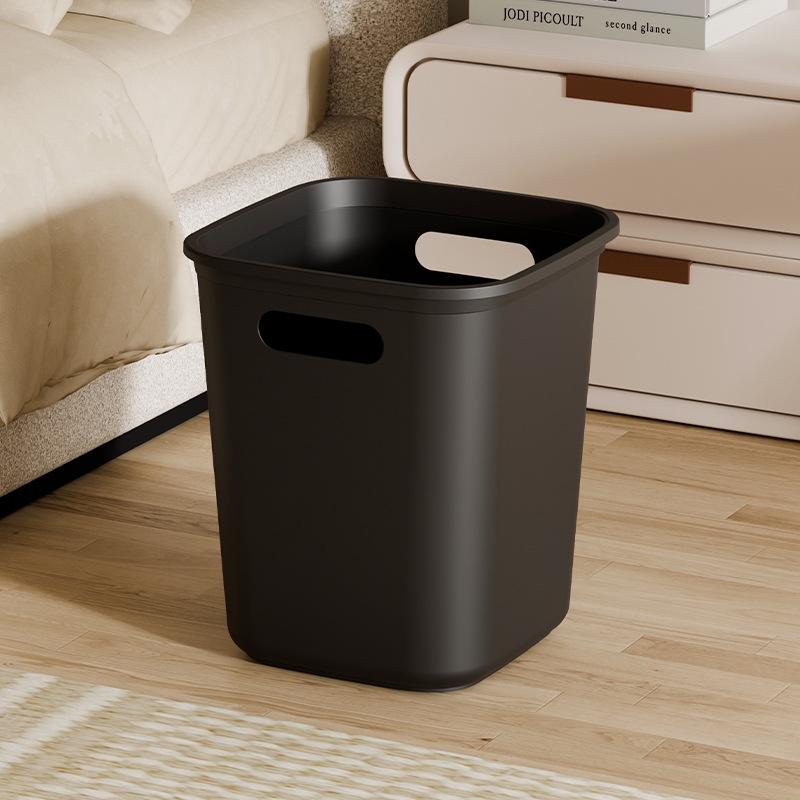 Poubelle carrée à grande capacité et ouverture supérieure pour cuisine et toilettes - Sans couvercle, avec anneau de fixation