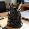 Portapenne ad Angoli Arrotondati Forma di Castello Organizer da Scrivania Stampato in 3D per Penne, Matite, Pennelli da Trucco, Portamatite Decorativo