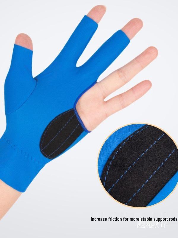 High Elastic Three-Finger Billiard Glove with Logo Print E18