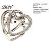 Multi-purpose Jewelry Pin Double Layered Love Heart Brooch, Rhinestone Lapel for Men Non-slip Brooch Women, Decorative Badge Clothes Bag Hat