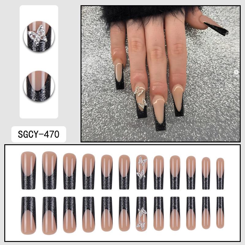 O8 Long Nail Art Tips - European & American High-End Wearable Summer Stickers