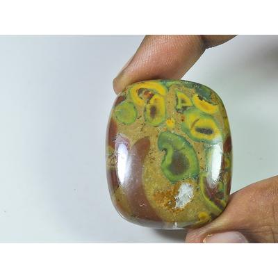 30X36X06MM Natural Fruit Jasper Octagon Shape Cabochon Loose Gemstone 72Cts. SK-4171