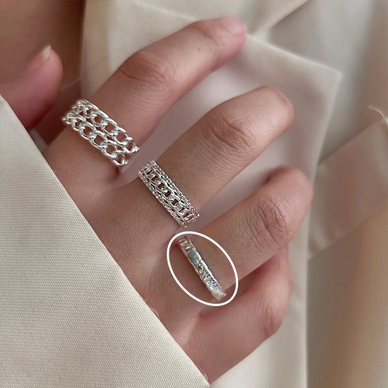 Korean Style Irregular 925 Sterling Silver Women's Versatile Ring, Non-Fading Niche Ins Design