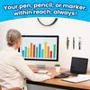 12Pcs Self Adhesive Pen Pencil Holder for Pen Pencil Marker Single Slot Pen Holder for Desk Wall Refrigerator Whiteboard