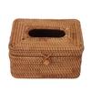 Rectangular Rattan Tissue Box Cover Rattan Woven Tissue Box Holder for Bathroom Organizer Countertop Bedroom Living