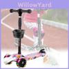 Safe And Fun Children's Scooter With Glowing Wheels Music And Seat In Multiple Colors