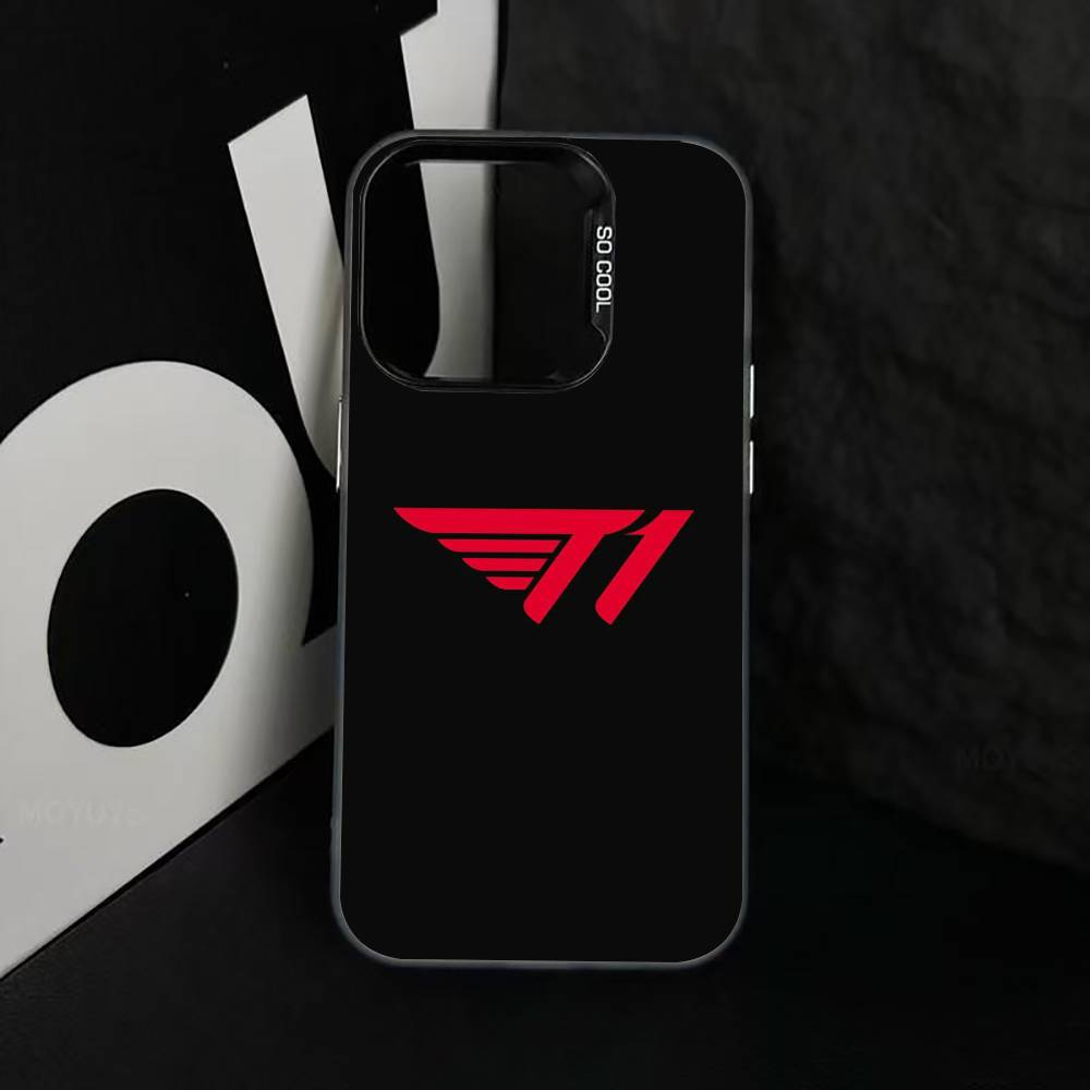 

Cool t-T1 E-gaming Design Phone Case For iPhone 17,16,15,14,13,12,11 Plus,Pro Max,XS,Colorful Silver Phone case Funda Cover iPhone12PRO