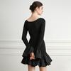 Waiwaiaiem Yy_Wide-Curved Neckline Knitted Dress
