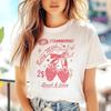 Aesthetic Sweet Printed Strawberry Pattern Casual Style Summer Cute Women's Short Sleeve Basic Style Regular O-Neck Top T-Shirt