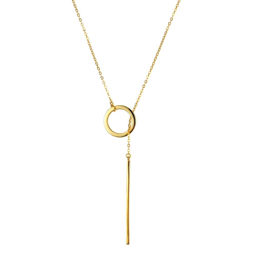 

INS Simple style long pendant necklace for women Romantic 925 Sterling Silver Gold Color Silver Color Gifts thdaFine Jewelry