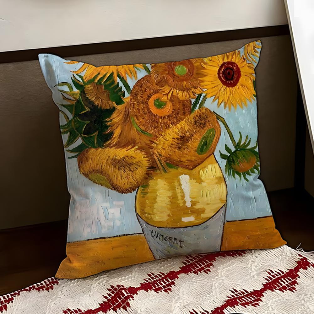 Vincent van GGogh Cushion Cover Reversible Soft Durable Pillow Cover Home  Car MultiScene Use for Daily Comfort