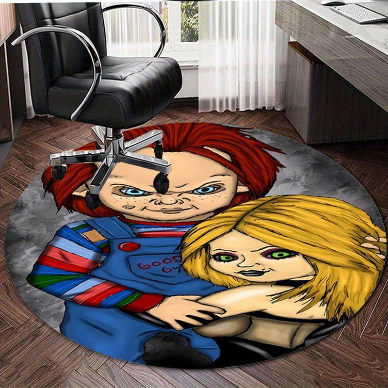 1pc Chucky1 Design Printed Area Round Carpet for Bedroom Living Room Home Decor Rugs Mat Non Slip Mat Rug for Bedside
