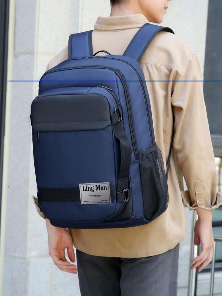 Trendy Minimalist Men's Laptop Backpack: Lightweight, Detachable, Large Capacity for Business Commute & Travel.