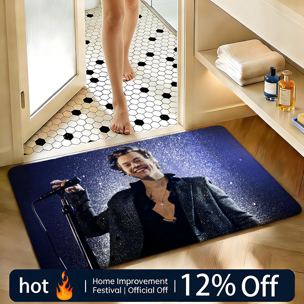 Soft Absorbent Non-Slip Rug Singer Harry Styles Floor Mat Home Decor Doormat Bedroom Floor Mat Shower Carpet