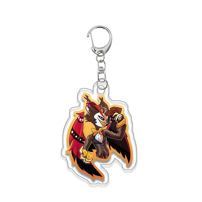 Anime for Hazbin Hotel Angel Dust Alastor Husk Charlie Morningstar Vaggie Acrylic Keychain Backpack Pendant Key Ring Decoration