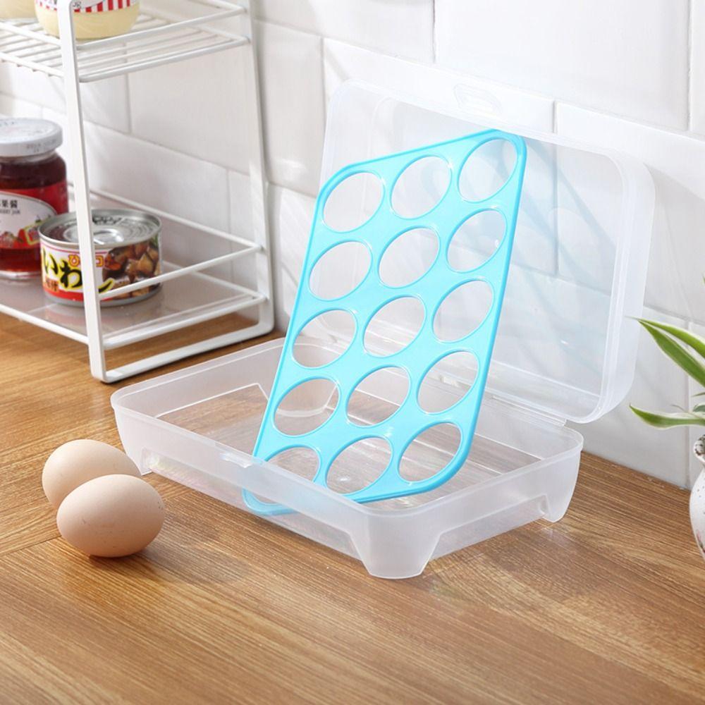 Refrigerator Organizer Egg Fresh Storage Box 15 Grids Compartment Egg Holder  Travel