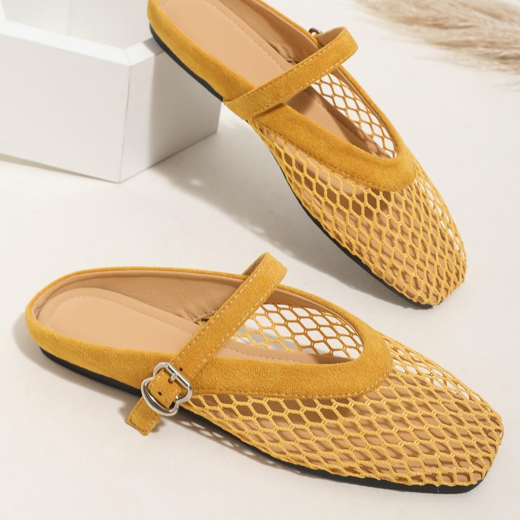 Flat-bottomed French mesh breathable Mary Jane single shoes women's shoes 2025 new spring and summer retro mesh hollow