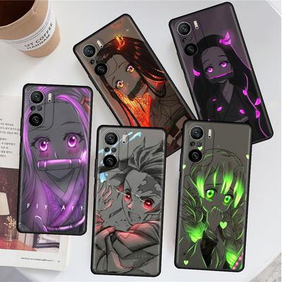 Coque de téléphone en Silicone pour Xiaomi, compatible modèles Redmi Note 11, 9S, 10, 9, 8, 7, 9A, 9C, 9i, K40, 8T, 10C, 9T, K50, Anime Demon Slayer