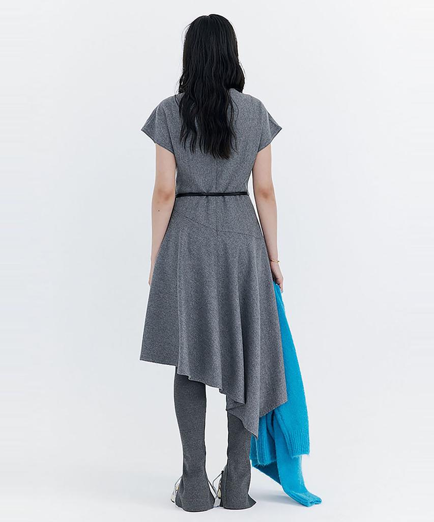 WNDERKAMMER Raw-Cut Wool Dress_Grey