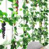 Green Leaf Rattan Grape Decorative Artificial Vine for Balcony & AC Pipe Cover