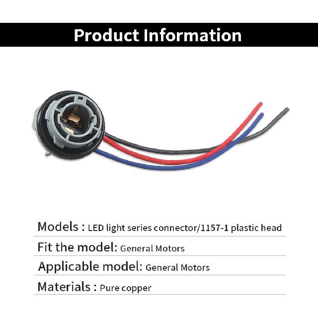 2PCS 1157 LED Bulb Socket Plug, Waterproof Turn Signal Brake Light Tail Light Socket Harness, Base Plug Connector Professional Car Accessories Fits
