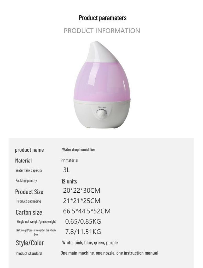 3L Silent Desktop Humidifier with Aromatherapy for Bedroom and Office Use