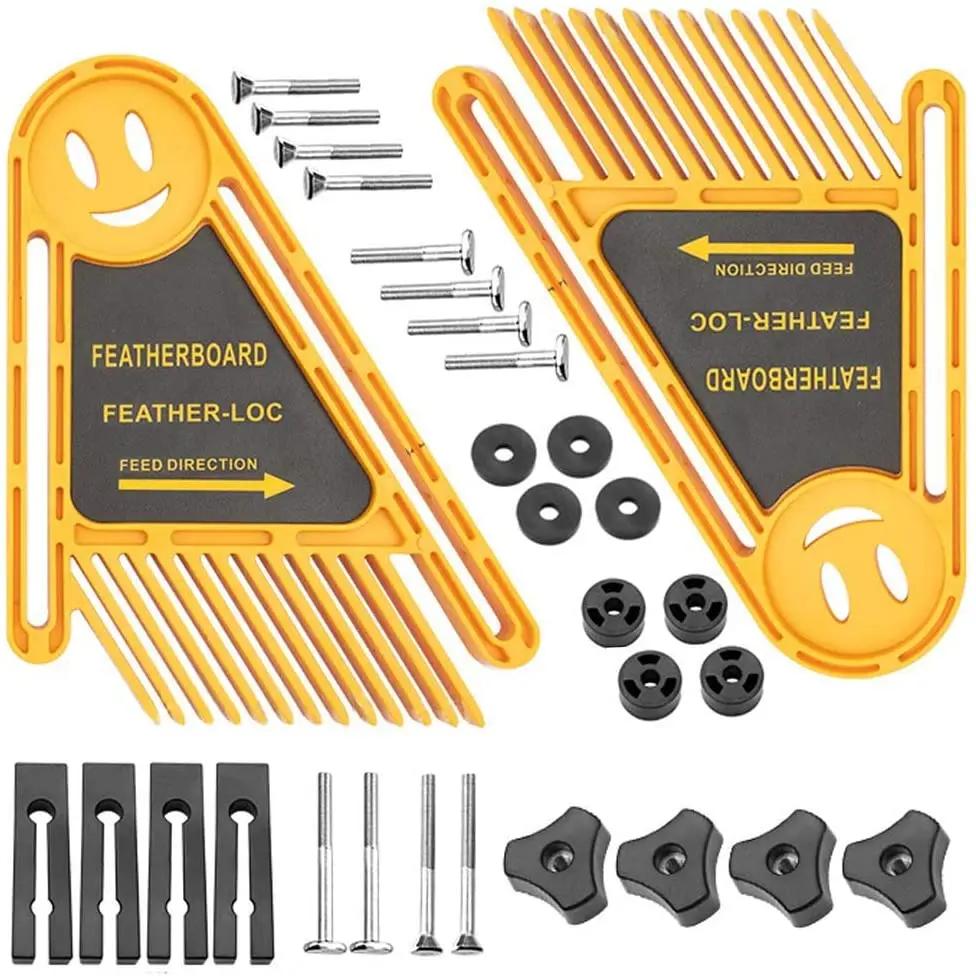 

2 Pack Feather Board Double Feather Loc Board Adjustable Woodworking Safety Table Saw Push Block for Tablesaws and Router Tables