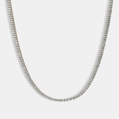 Micro Corrente de Tênis em Ouro Branco 3mm Presente para Melhor Amigo Aniversário de Casamento Aniversário Natal Formatura Dia dos Pais, Presente de Dia dos Namorados para Marido