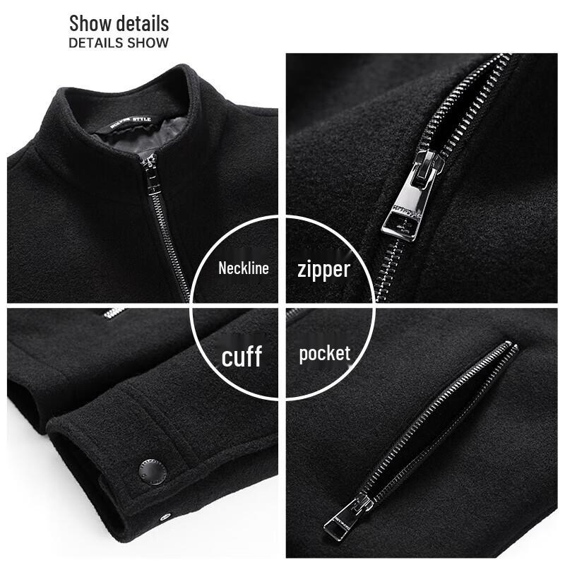 Septwolves Men's Wool Blend Winter Jacket