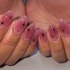 24Pcs Y2K Shimmery Star Almond Press On Nails Blush Rose Pink Sweet Cool Summer DIY Fake Nail Tips
