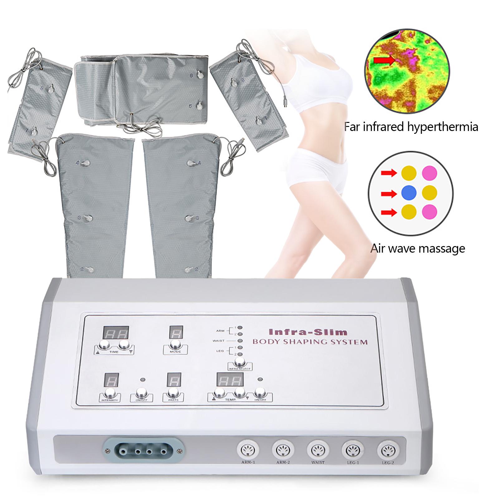 

Infrared Heating Full Body Massager,Air Pressure Slimming Machine - 400W 7 Levels Adjustable Intensity, ,5 Massage Suits Modes US Plug&110 V серый
