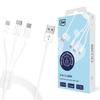 Accessories - 3MK Cable USB Type A To USB C/Micro USB/Lightning 1.2m 20V/2.4A 15W White MM - Global