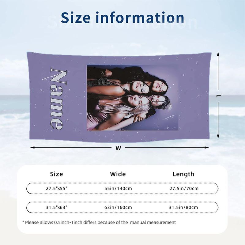 Euphoria Custom Name Printed Beach Towel Personalized Soft Towel For Swimming Beach Travel