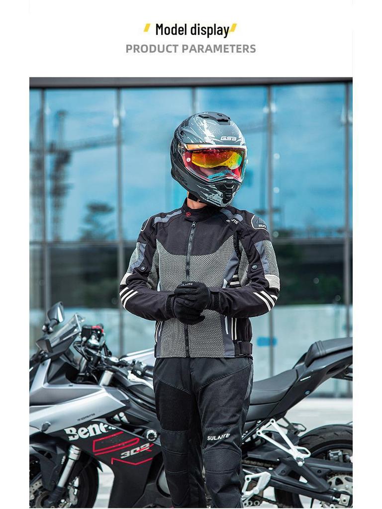 SULAITE Pánský čtyřsezónní protipádový závodní a off-roadový prodyšný motocyklový oblek