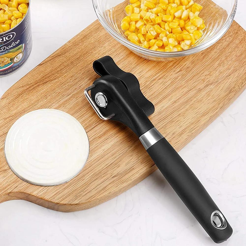 Safe Cut Can Opener, Smooth Edge Can Opener Handheld, Food Grade Stainless Steel Cutting Can Opener for Kitchen & Restaurant