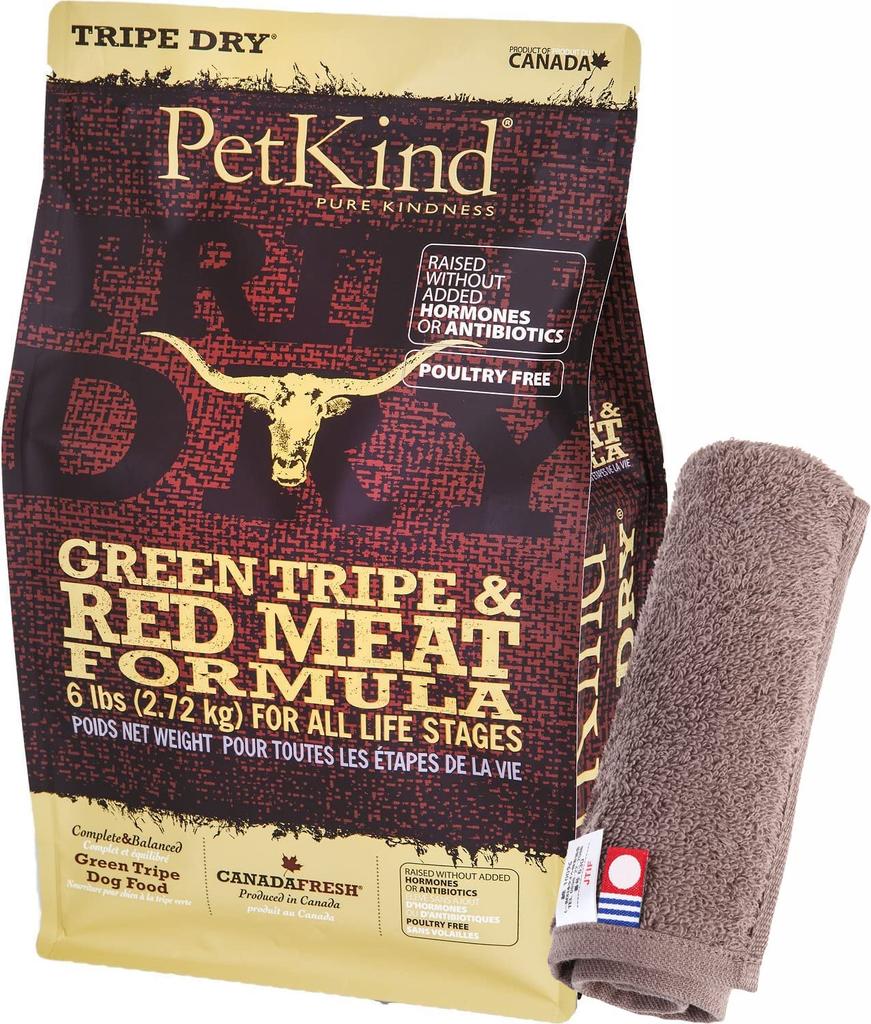 PetKind Green Tripe & Red Meat 2.72kg [Dog-Friendly Original Imabari Hand Towel Set] [Towel Color: Mocha] [Authentic]