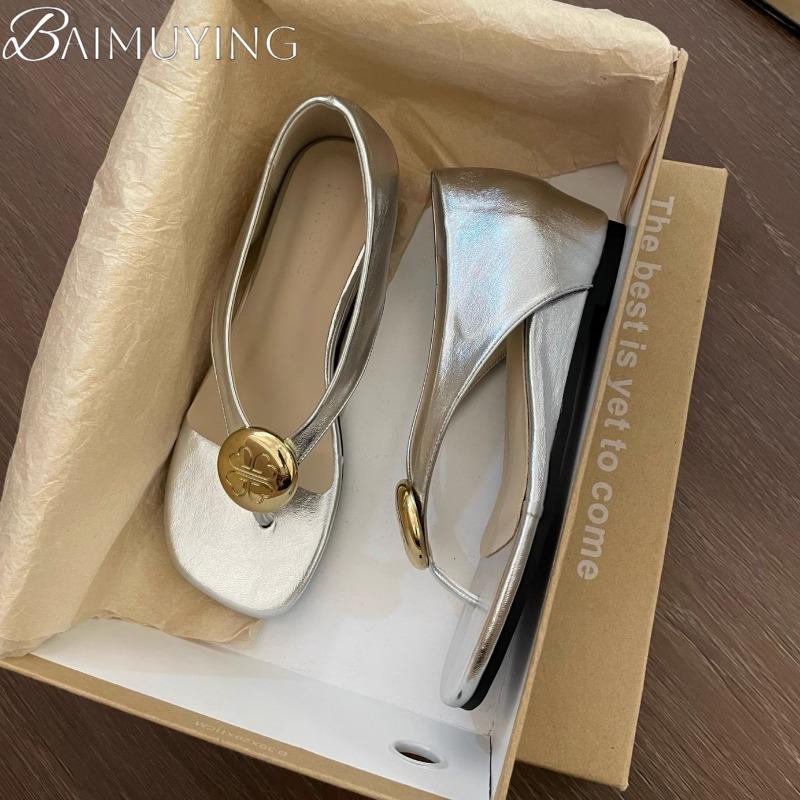 Fashion Square Toe Loafers Shoes Woman Casual Clip Toe Flat Sandals Summer 2025 Brand Women Flip Flops Comfort Design Shallow Sandalias