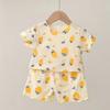 2Pcs/Set Baby Girls Strawberry Pajamas Set Summer Short Sleeve Thin Toddler Kids Sleepwear Infant Home Wear Clothes