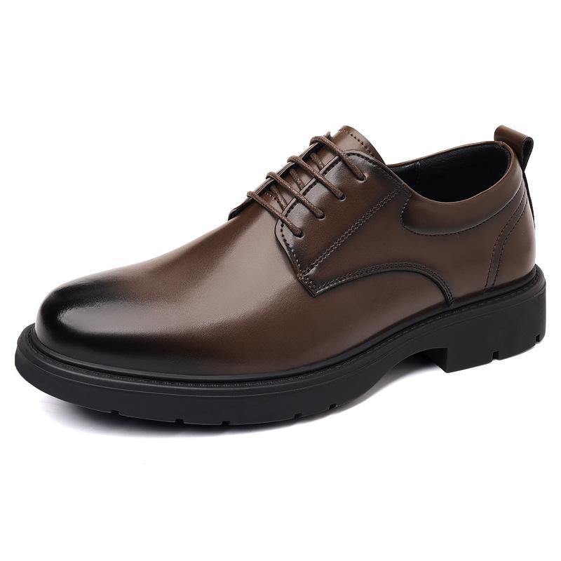 Fashion 2025 Autumn New Casual Formal Business Men's Shoes Solid Color Fashion Wedding Shoes Male Korean Lace Leather Shoe for Man