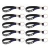 10Pcs Keychain Set Soft Silicone Outdoor Bracelet Key Ring Stretchy Wrist Lanyard Holder