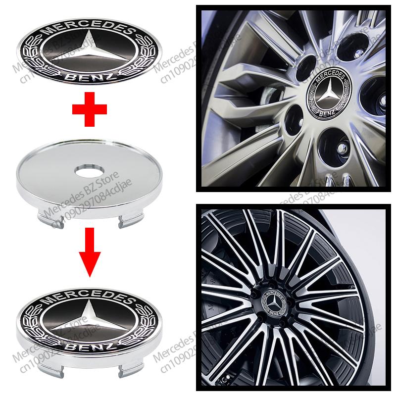 56mm 60mm 65mm 75mm Car Wheel Center Hub Cap Emblem Sticker For Mercedes Benz Mercedes Benz AMG Class W206 W205 W203 GLC CK1