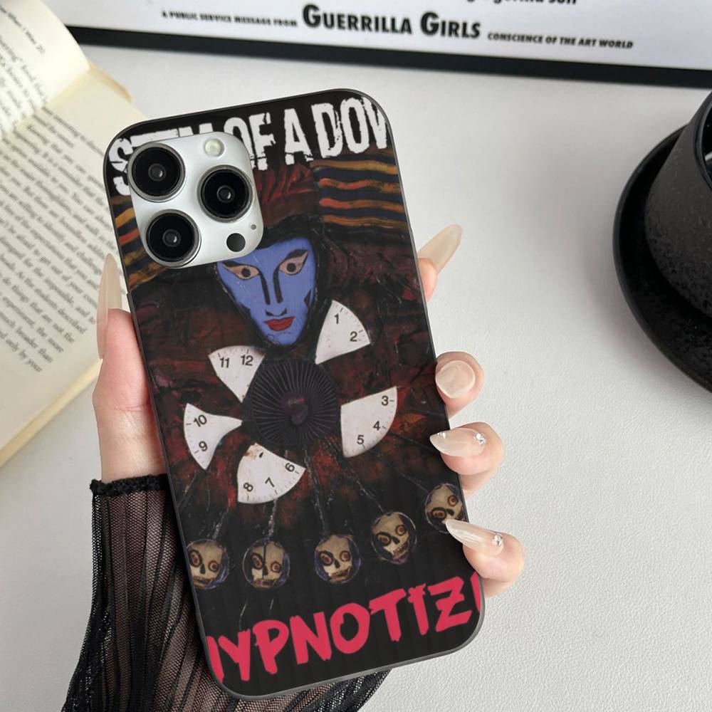 Metal Band System Of A Down Phone Case For IPhone 17 16 15 14 13 12 11 Corrugated Frosted Soft Cover Anti-Slip