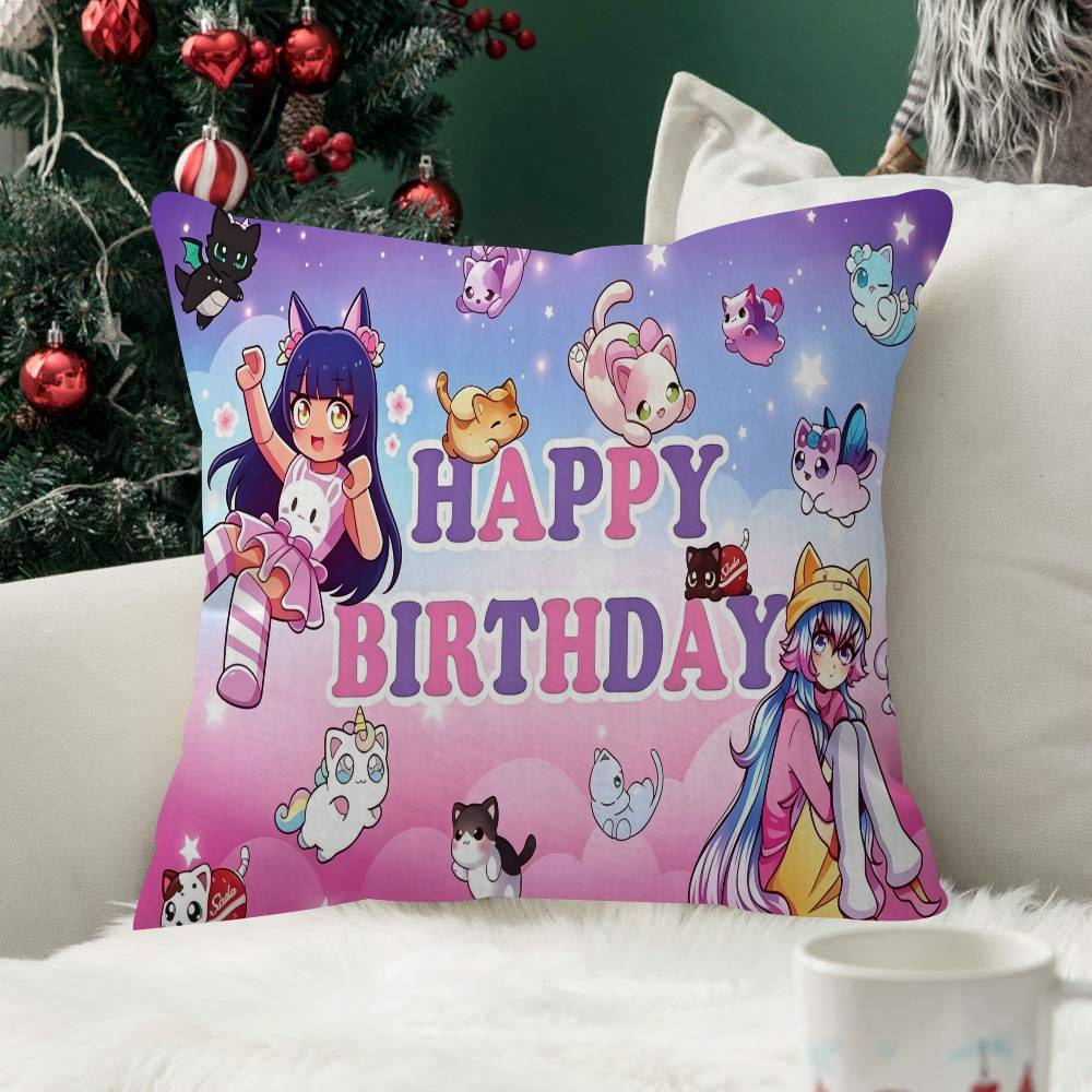 Aphmau Cute Cats Pillow Case For Home Bedroom Car Office Decoration Living Room Sofa Cushion Cover Suitable