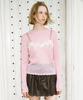 SINOON Lace Patch Sheer Knit (Pink)