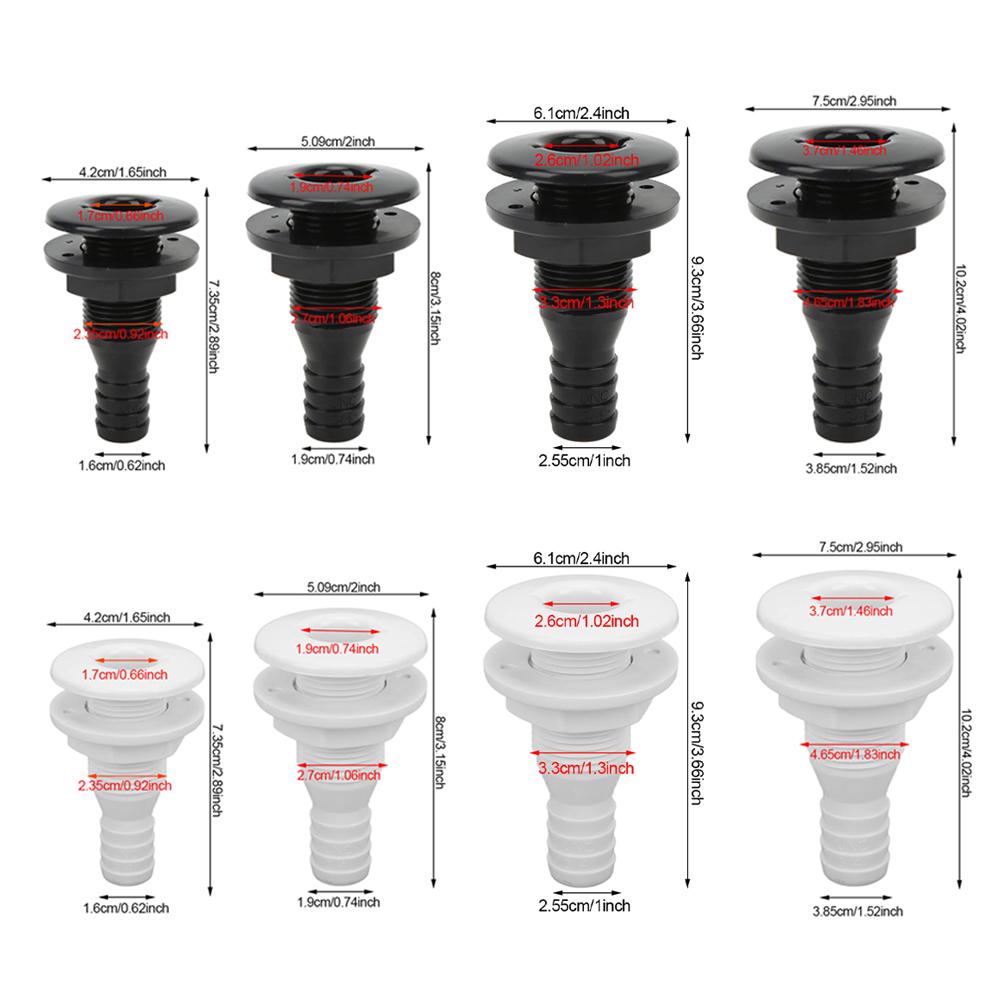 Racord de trecere prin coca, conector drept pentru furtun de 5/8, 3/4 1-1/2in, bărci, marine, accesorii marine, racord pentru furtun de trecere prin coca